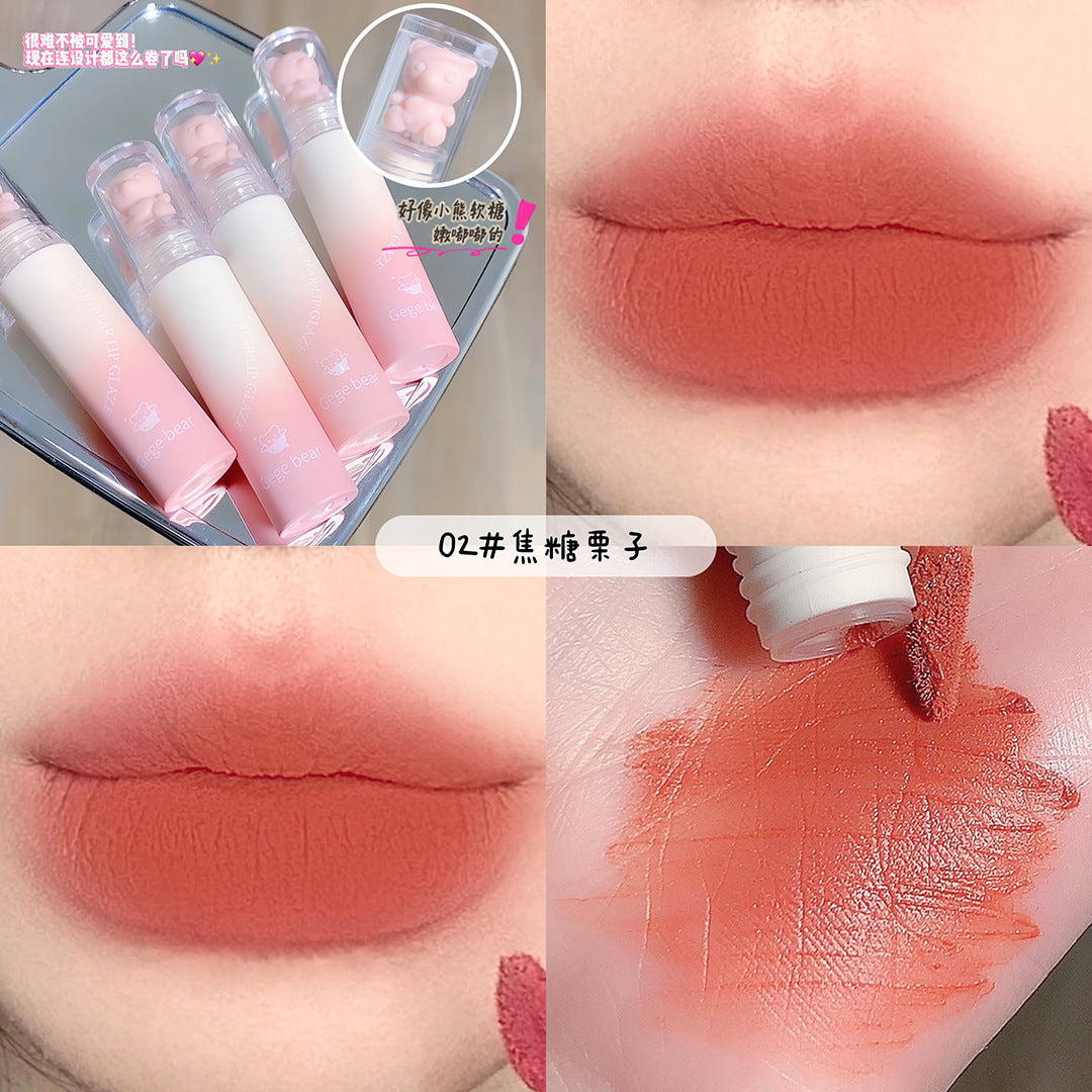 Gege bear ក្រែមលាបមាត់ Velvet Matte ងាយស្រួលលាបពណ៌ ធ្វើអោយស្បែកស មិនស្ងួតបបូរមាត់