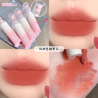 Gege bear velvet mist lip glaze velvet matte matte easy to apply color whitening non-drying lip mud