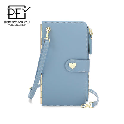 Perfect For You New Women's Multi-Card Coin Purse Multi-Function Large Capacity Crossbody Zipper Card Bag 