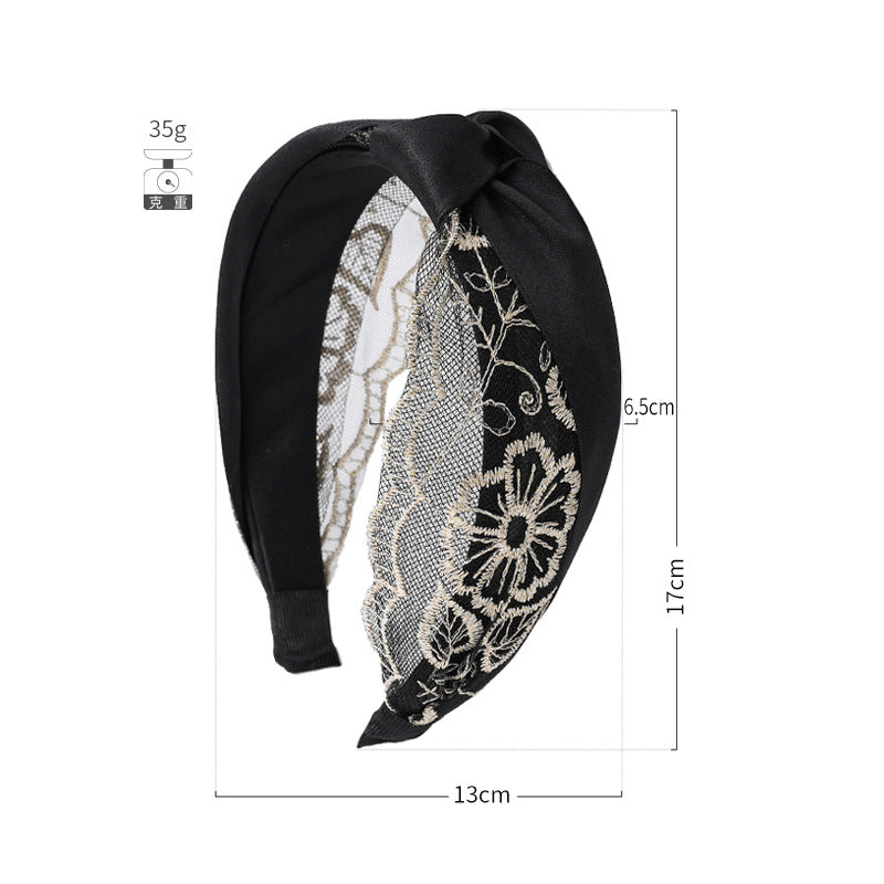 Amazon new French knotted wide-brimmed headband lace braided headband high skull top hair accessories manufacturers wholesale