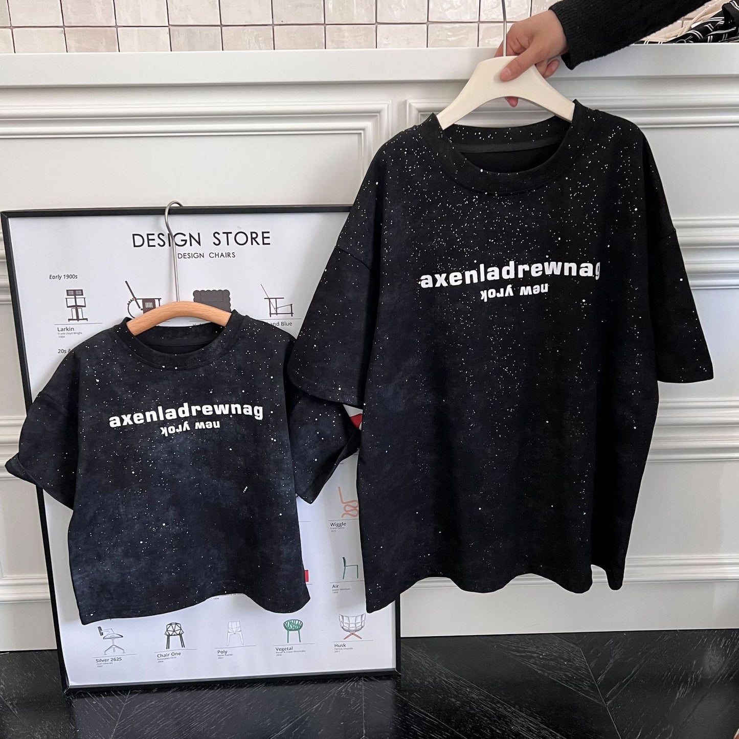 Children's clothing parent-child clothing 2024 summer new boys' trendy sequined T-shirts children's fashion versatile casual short-sleeved T-shirts