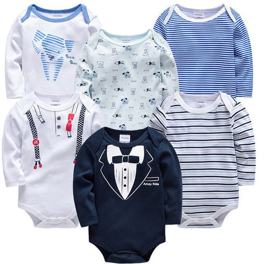 Newborn baby romper 6 piece set long sleeve 2024 autumn baby clothes baby jumpsuit cross-border manufacturers 