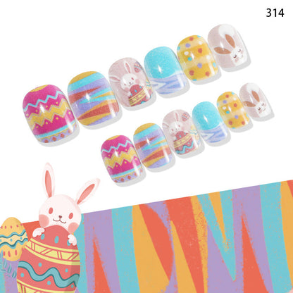 Nail art wearable nail tips cute Easter children's nail tips wearable nail tips patches fake nails finished nail tips