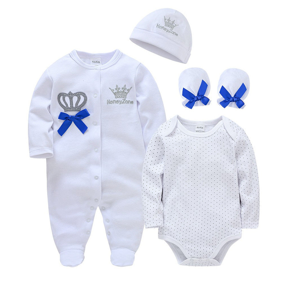 Cross-border autumn infant long-sleeved jumpsuit 0-1 year old baby long-sleeved clothes fart clothes pure cotton wholesale manufacturer 