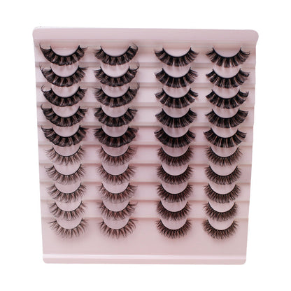 Dingsen false eyelashes factory cross-border stable supply 20 pairs of DD Russian curled eyelashes European and American thick