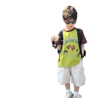 Children's summer pants boys work shorts 2024 summer new handsome little boy loose casual shorts