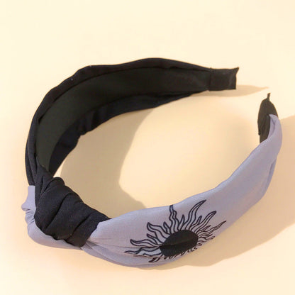 2021wish new style headband female European and American retro ethnic style knotted head buckle sunflower double color headband hair cave