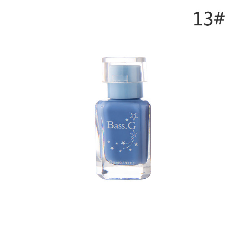 BK whitening high gloss long-lasting odorless nail polish healthy pure color student color water-based peelable nail polish 