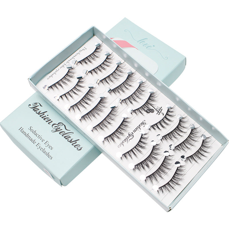 False Eyelash Sticker Fairy រោមភ្នែកបែបធម្មជាតិ 10 គូក្នុងមួយប្រអប់​ ស្រាលស្រួលពាក់