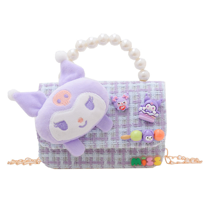 New exquisite children's bag fashionable girl chain shoulder crossbody bag trendy princess style handbag small square bag 