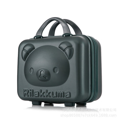 14 inch cute cartoon 3D bear carry-on luggage cosmetic small box bag password box lightweight mini storage box for women 