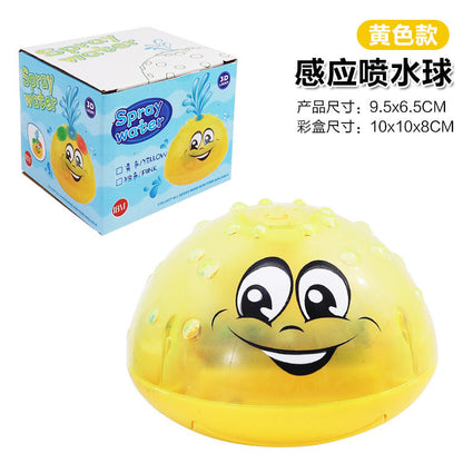 Electric induction water spray ball toy for infants and young children in the bathroom, water spray ball, bath with light and music