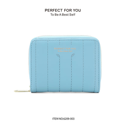 foreveryoung short PU soft leather wallet ladies two-fold zipper simple card holder high-end short wallet wholesale 