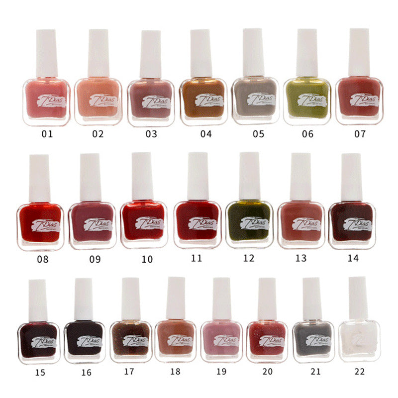 bk new 22 color ice transparent seven days water-based nail polish no baking long-lasting can not be peeled and pulled healthy no odor wholesale 