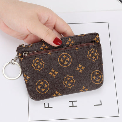 European and American coin purse multifunctional ladies zipper bag business card holder mini short handbag key bag small wallet female 