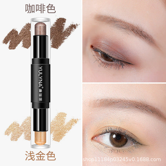 Yu Linna domestic spot double-head eye shadow stick beginner eye shadow pen pearlescent wholesale one piece dropshipping factory direct sales