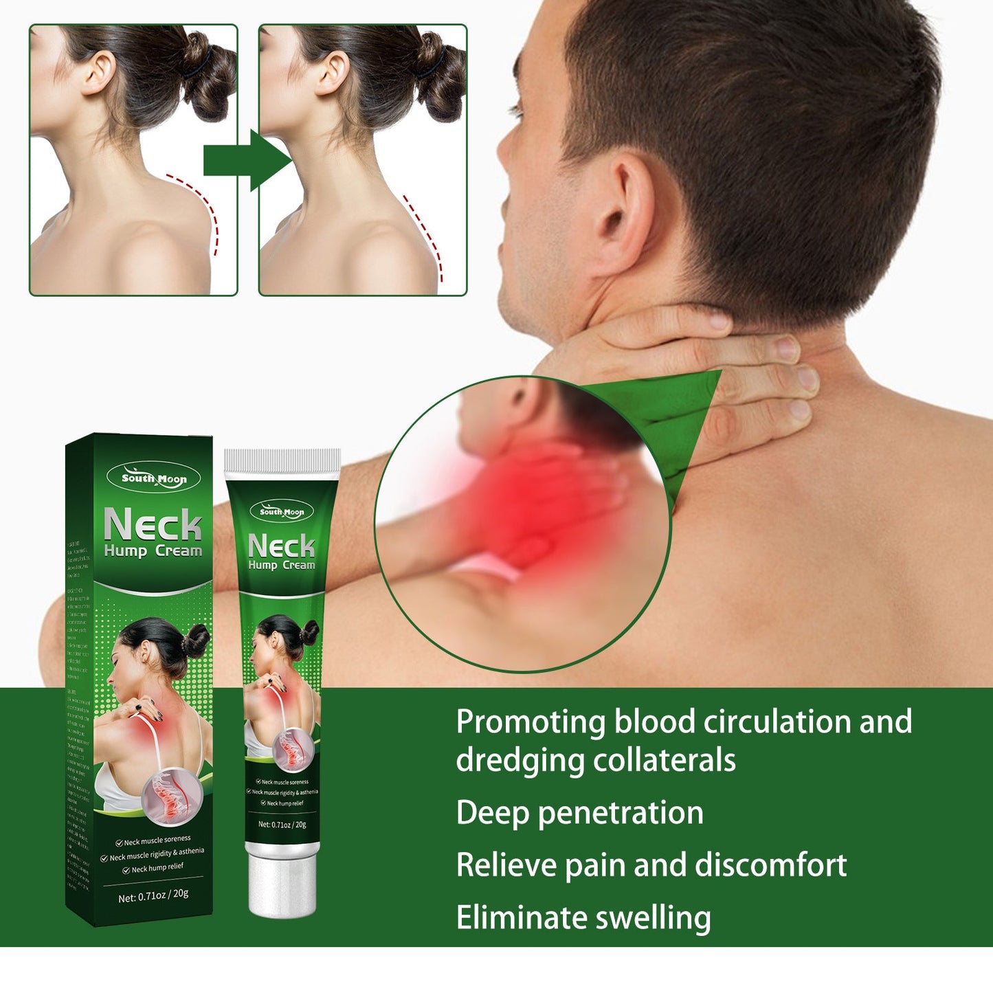 South Moon humpback relief cream relieves shoulder and neck muscle pain from sitting for a long time Wealth bag body massage care 