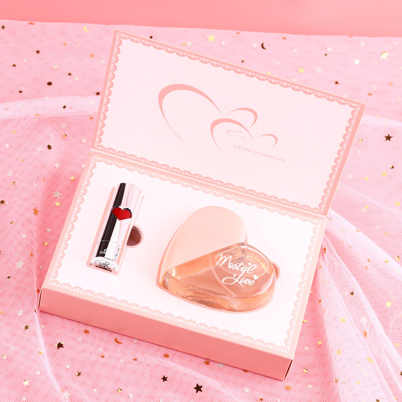 តារាម៉ូដែលក្តៅសាច់ Dixiang'er First Love Paris Pink Love Perfume Lipstick Gift Box មានក្លិនក្រអូបជាប់បានយូរ បោះដុំពីវៀតណាម 