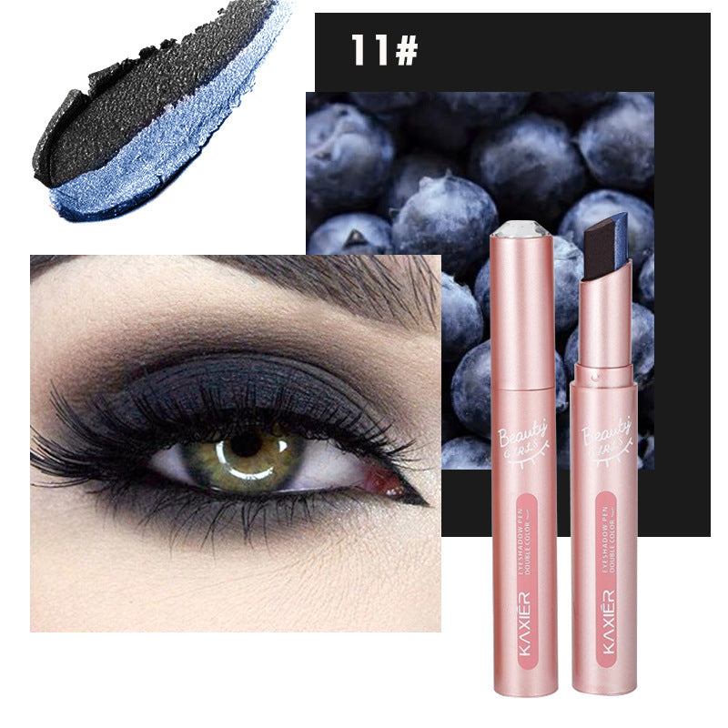 Cahill gradient two-color eyeshadow pen pearlescent glitter earth color not easy to smudge makeup lazy eyeshadow stick