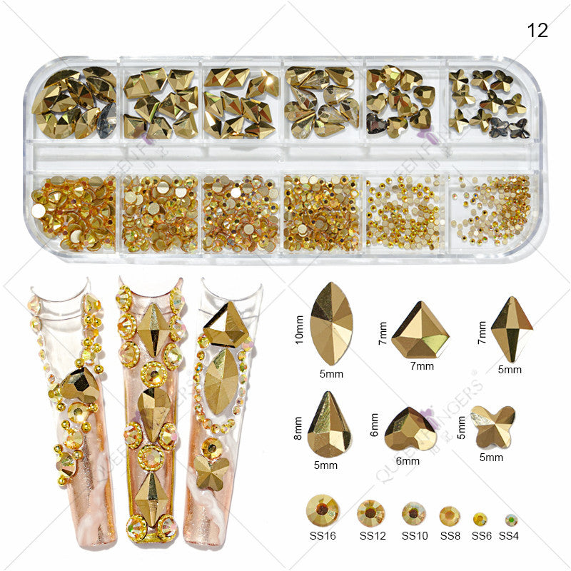 New nail art special-shaped diamond fantasy special-shaped flat bottom nail art diamond glass diamond jewelry nail stickers sequins accessories wholesale