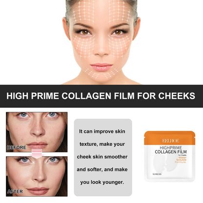 EELHOE collagen water-soluble cheek patch ជួយកាត់បន្ថយស្នាមជ្រីវជ្រួញ ប្រឆាំងភាពចាស់ លើក និងផ្តល់សំណើមដល់ស្បែកមុខ 