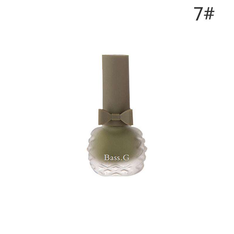 Dongbei Shijie matte matte seven-day non-peelable water-based nail polish waterproof plum color student whitening nail polish