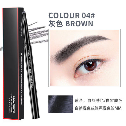 2023 new double-headed eyebrow pencil waterproof and sweat-proof natural ultra-fine automatic non-smudge makeup cross-border live broadcast