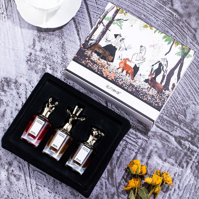 Men's and women's perfume animal head gift box set wholesale men's and women's animal head live broadcast cross-border hot selling floral and fruity fragrance