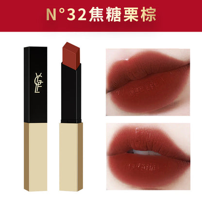 Dixianger Yangshulin small gold tube thin strip lipstick matte velvet matte color moisturizing lipstick retro red wholesale 