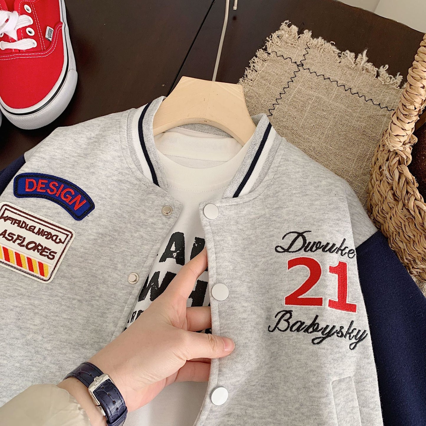 Bangcheng 2024 Boys Cardigan Spring New Tops Digital Custom Baseball Jacket Children's Jacket G0012