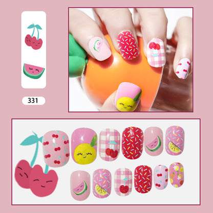 Manicure children wear cat nail pieces children's patches finished nail pieces fake nails adhesive nail pieces stickers bag