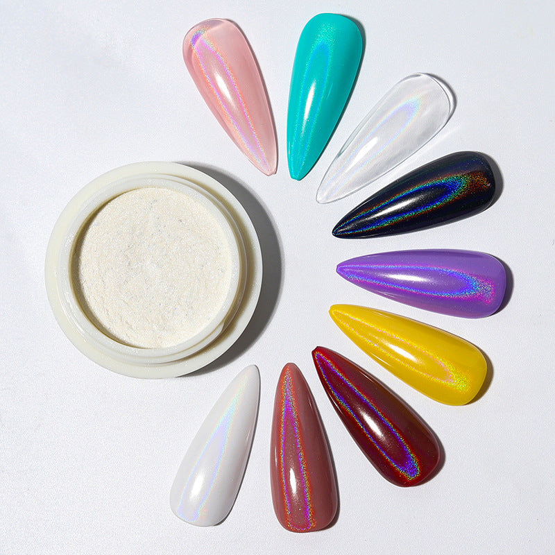 Cross-border supply of nail art transparent laser magic mirror powder high quality glitter laser powder fine glitter nail nail art accessories