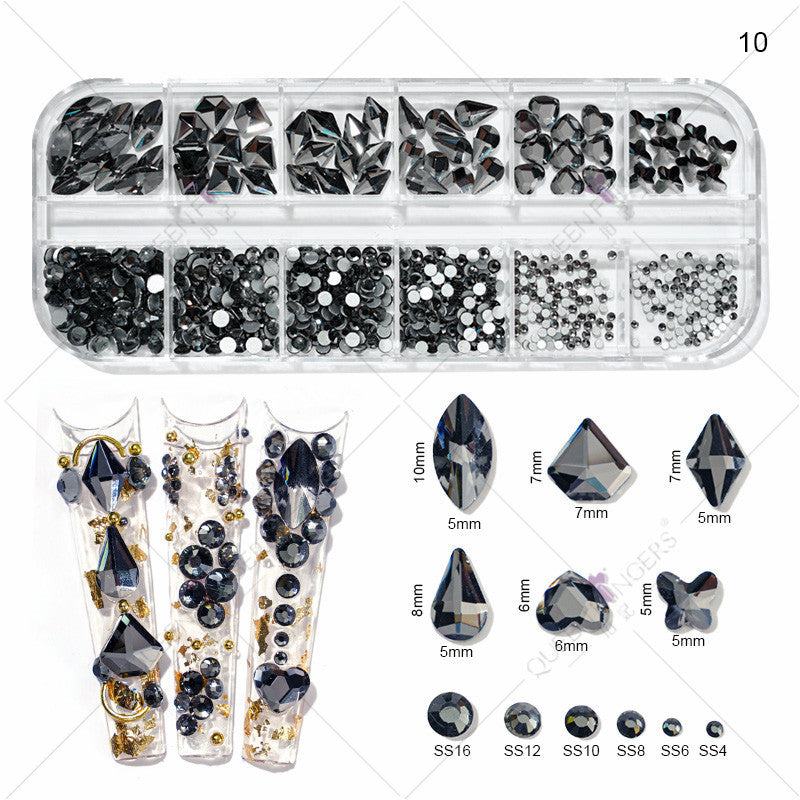 New nail art special-shaped diamond fantasy special-shaped flat bottom nail art diamond glass diamond jewelry nail stickers sequins accessories wholesale