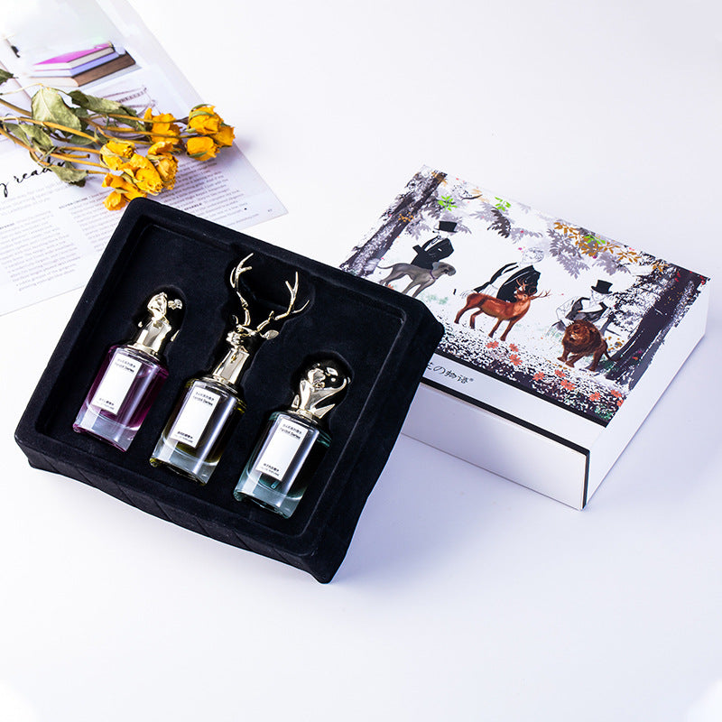 Flower Story Beast Head Perfume Set ប្រអប់អំណោយ ក្លិនក្រអូបរបស់បុរស និងនារី Douyin Live Hot Top 