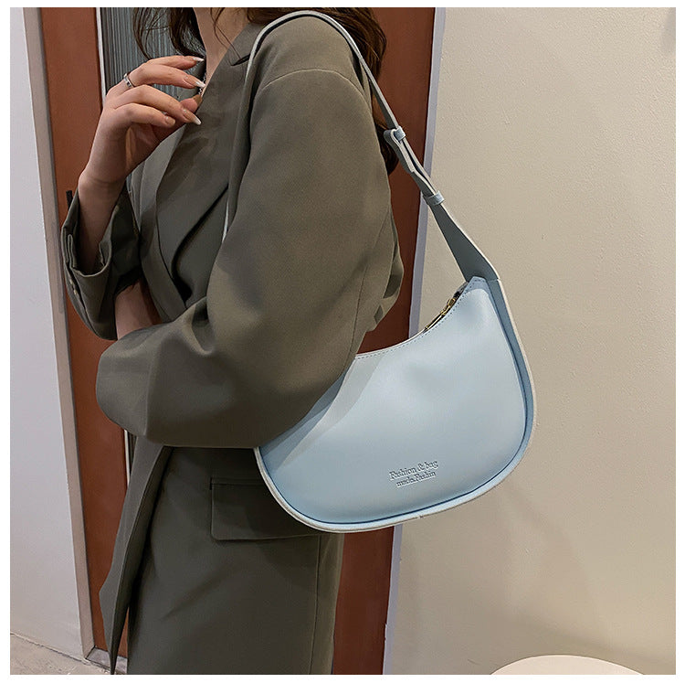 Western style PU versatile dumpling bag 2024 spring and summer new style bag for women small fresh Japanese and Korean simple ladies shoulder bag 