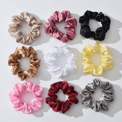 Factory direct sales Amazon cross-border hot selling large intestine hair ring head flower solid color hair tie ponytail fat intestine hair ring