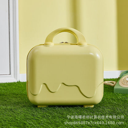 Ice cream bubble suitcase for women 14 inches small fresh and light mini souvenir student suitcase storage makeup box 