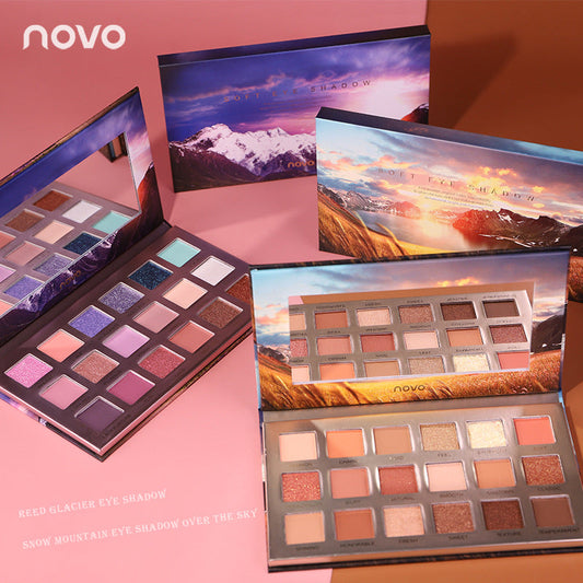 NOVO5326 Reed Glacier Eyeshadow កូល័រលាបត្របកភ្នែក លាបលាយជាស្រមោលភ្នែក ​Matte Pearlescent Earth Color Glitter Sequins