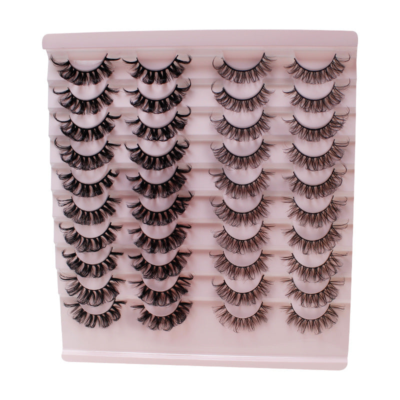 Dingsen false eyelashes factory cross-border stable supply 20 pairs of DD Russian curled eyelashes European and American thick