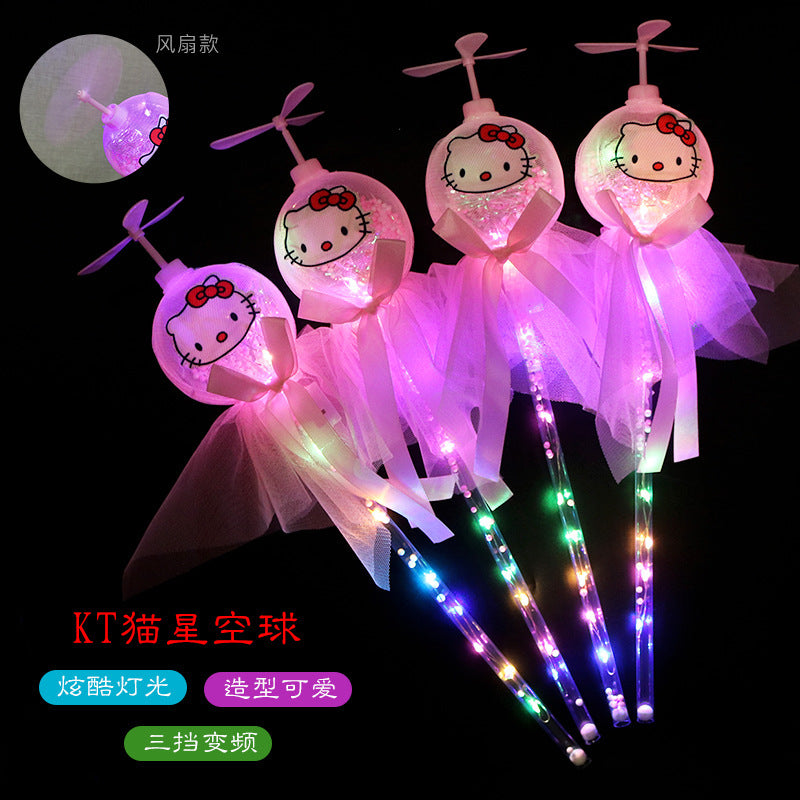 Manufacturers direct sales flash glow stick star ball children's glow toy stall supply fairy stick ground push products