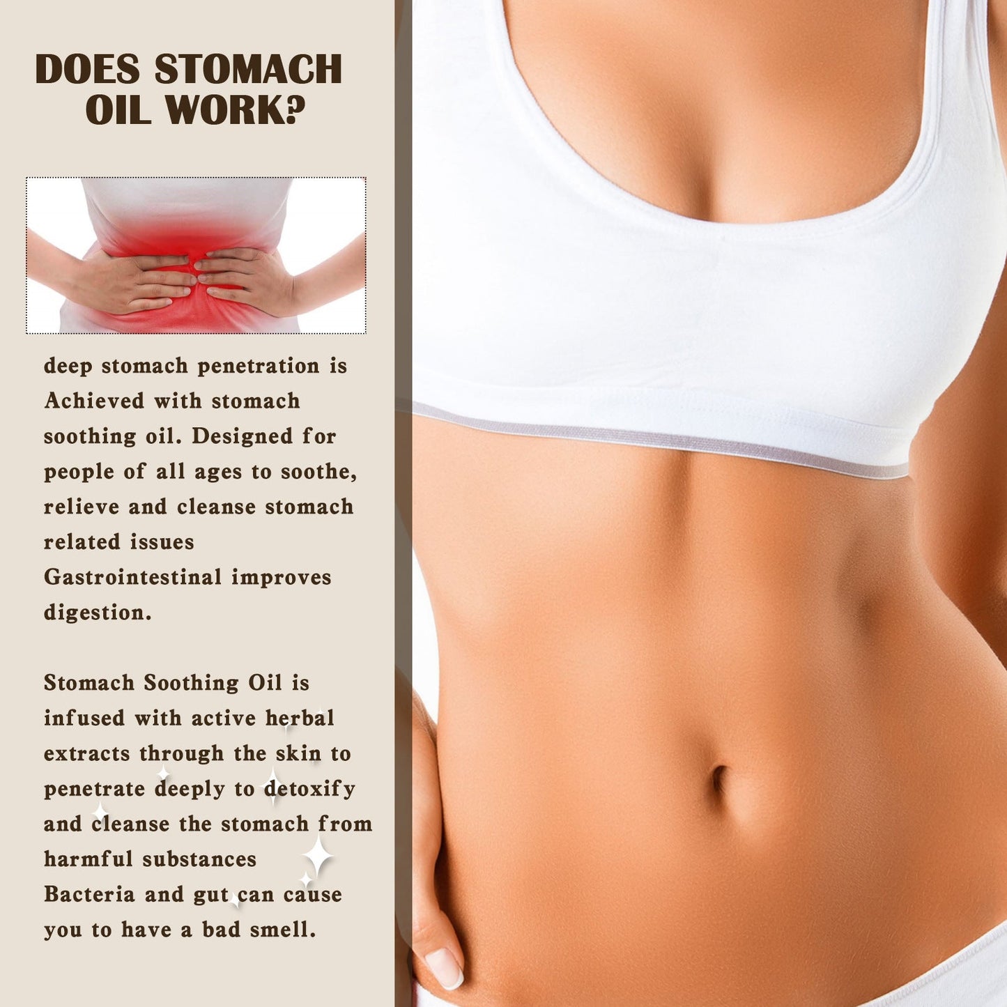 South Moon Stomach Soothing Oil Clears Stool Abdominal Massage Care Oil Relieves Stomach Discomfort Firming Slimming Oil 