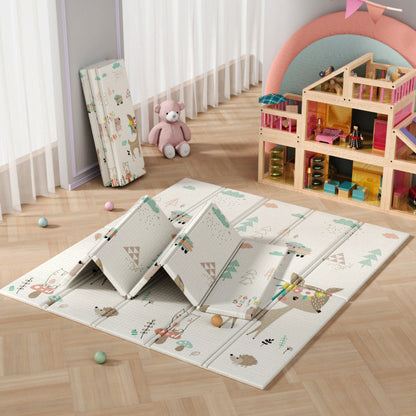 Spot quick delivery xpe double-sided cartoon folding crawling mat living room home thickened moisture-proof mat baby crawling mat