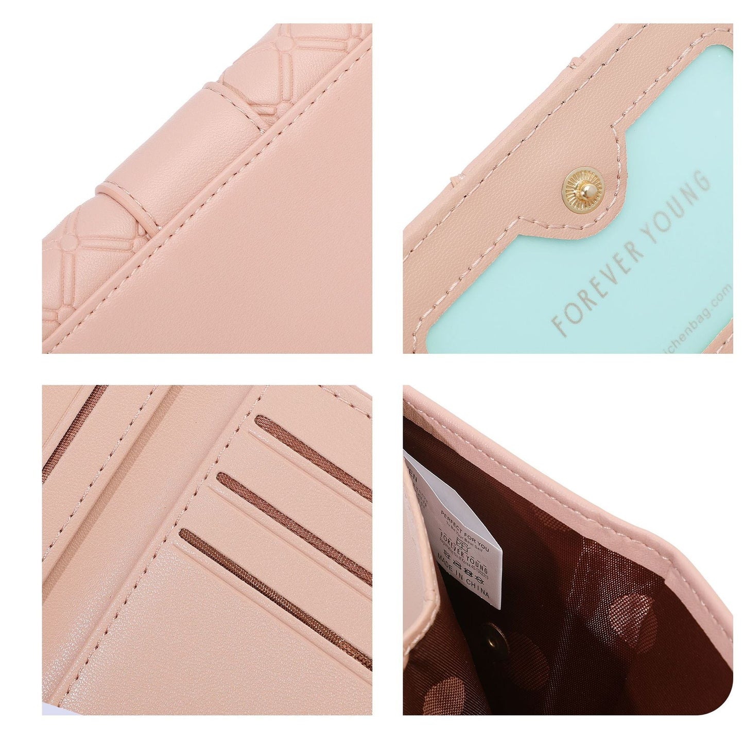 forever young wallet short women's high-end short tri-fold fashion pu coin purse diamond card bag 