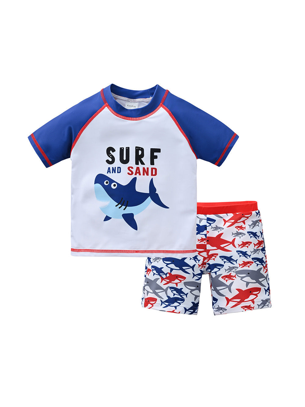 Boys swimsuit 2-6 years old children split short-sleeved swimsuit boy cartoon beach baby swimsuit swimming trunks wholesale 