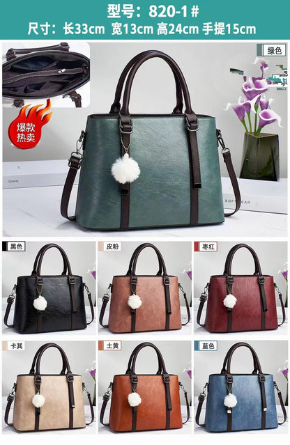 2024 autumn and winter women's bags new European and American retro large-capacity handbags trendy fashion one-shoulder messenger mother's bag 