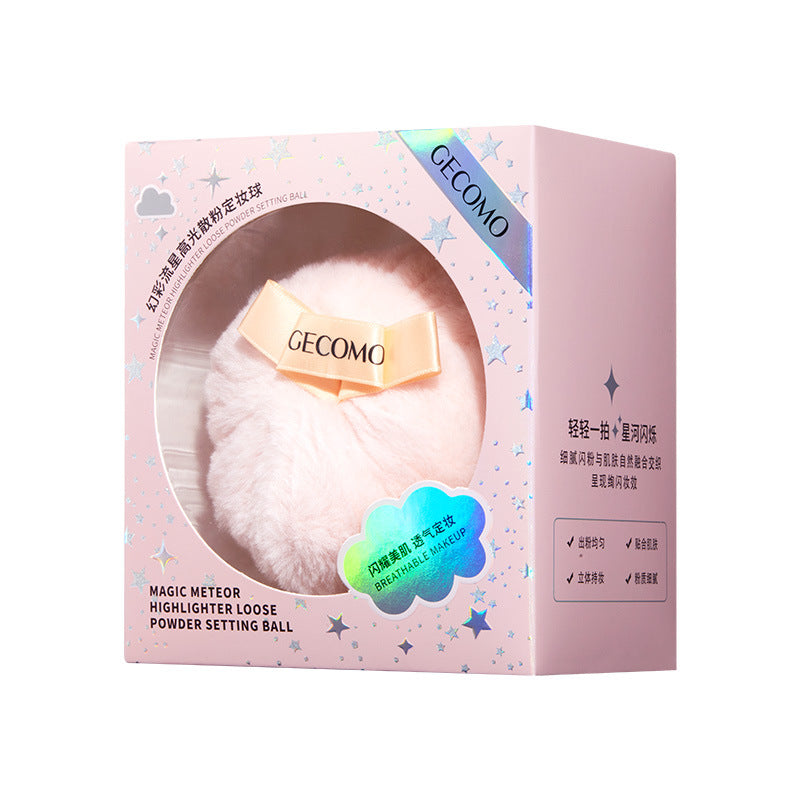 GECOMO Symphony Meteor High Glossy Loose Powder Setting Ball ប៉ុងផាត់ម្សៅ ដែលជាម៉ូដែលពេញនិយមបំផុត និងបាល់បន្លិចភ្លឺច្បាស់ល្អ។ 