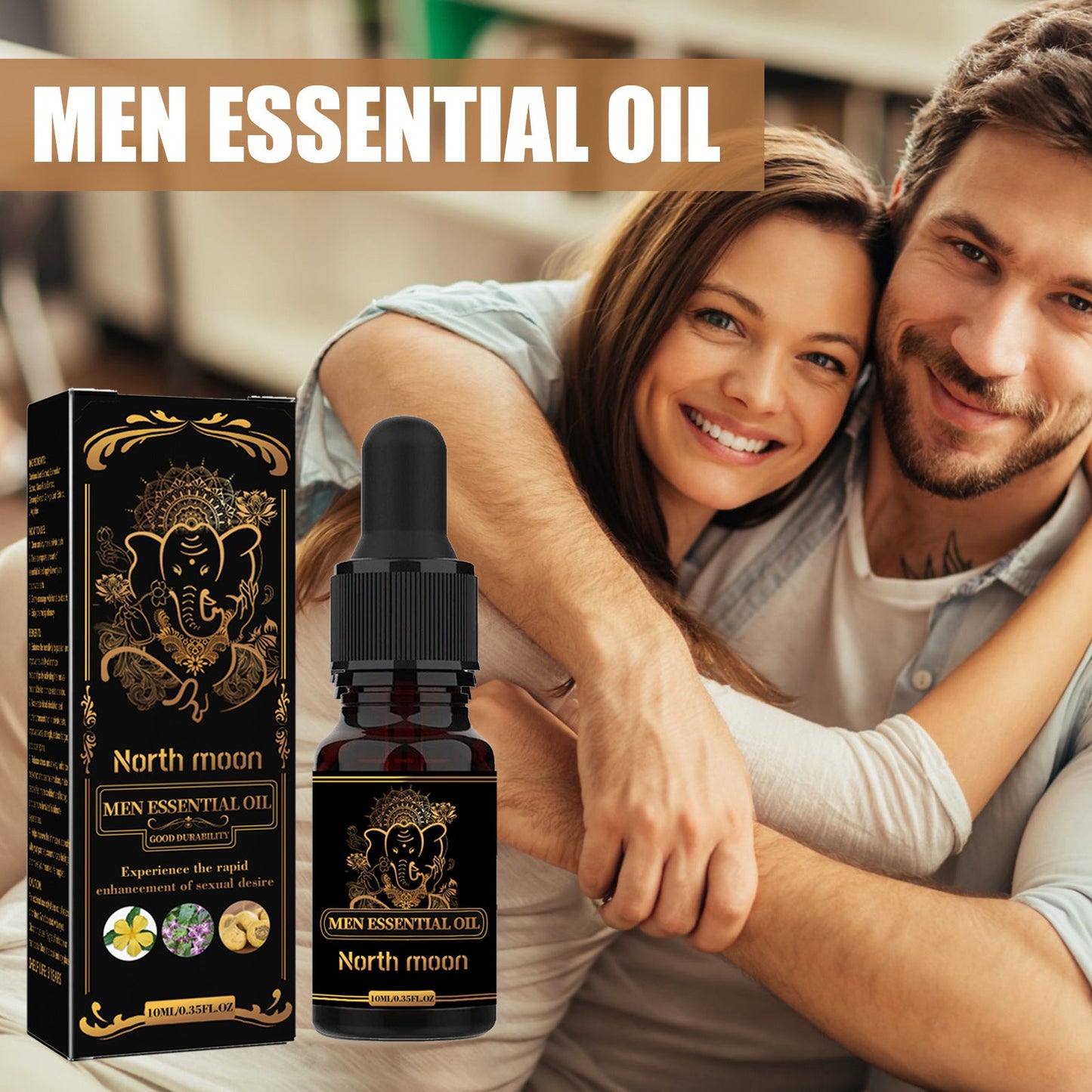 North Moon Men's Massage Oil ប្រេងថែរក្សារាងកាយបុរស បង្កើនភាពស៊ូទ្រាំ ប្រេងម៉ាស្សាថែរក្សាសម្រស់ 