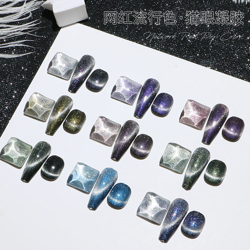 Douyin hit new cat's eye nail polish dream dynamic crystal cross-border moonlight smoothie wide cat's eye nail salon special