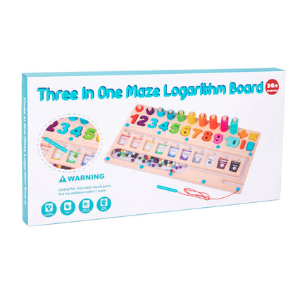 Children's early education color matching number recognition logic thinking training three-in-one ball logarithmic board educational toy