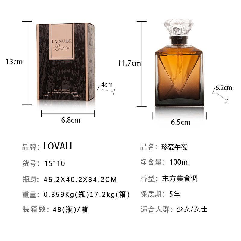 lovali cross-border supply cherish midnight women's perfume wholesale foreign trade rose perfume lasting fragrance 100ML 